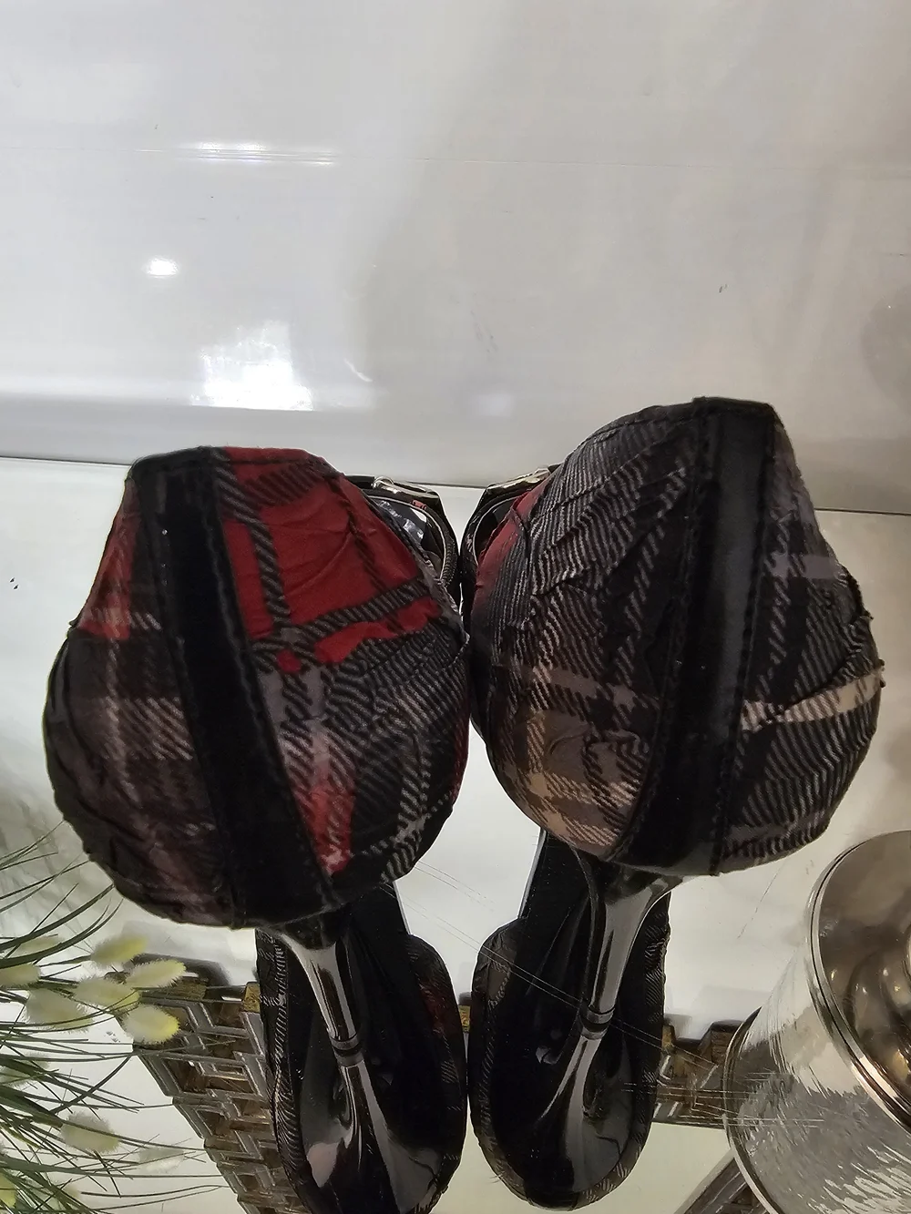 Vintage Y2k Carlos by Carlos Santana Women's Plaid Open-Toe Heels  Sz8.5 NIB - Picture 6 of 7